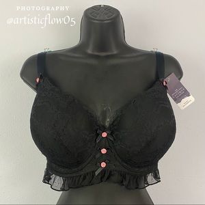 NEW! Cacique Ruffle Lace Boost Balconette Bra 44D